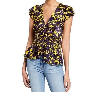 A.L.C purple and yellow floral blouse